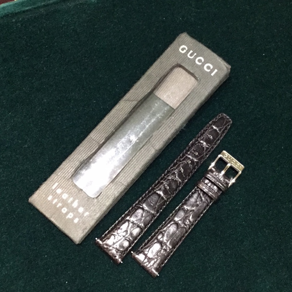 Gucci Black Leather Watch Strap